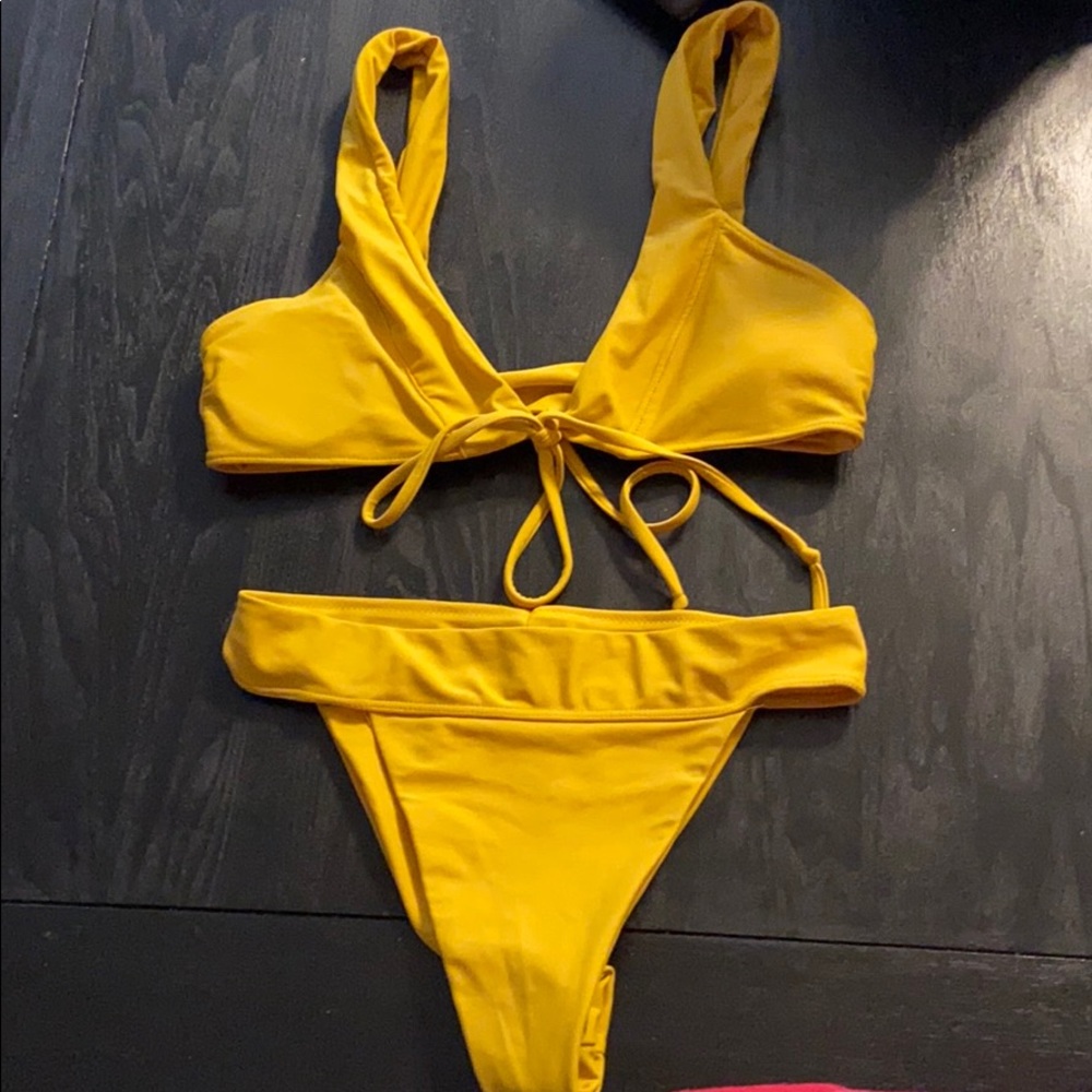 mustard yellow bikini set